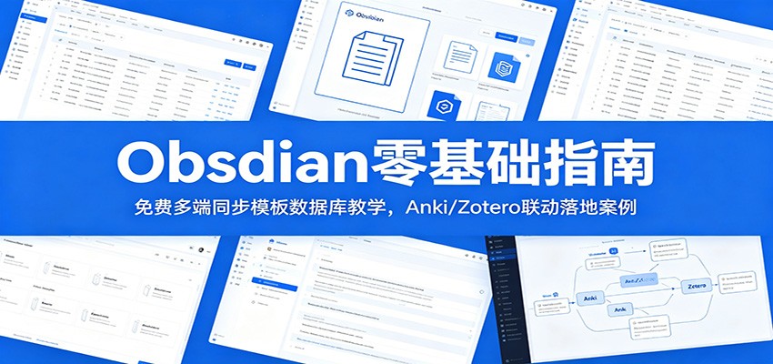 Obsidian零基础指南：免费多端同步模板数据库教学，Anki/Zotero联动落地案例-星云网创