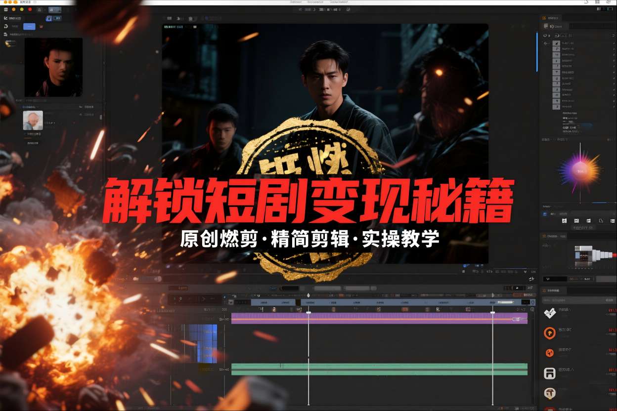 短剧拉新之原创燃剪精简剪辑实操课，解锁短剧变现秘籍-星云网创