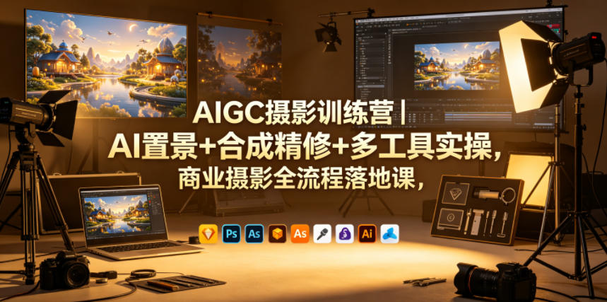 AIGC摄影训练营｜AI置景+合成精修+多工具实操，商业摄影全流程落地课-星云网创