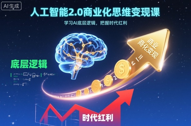 人工智能2.0商业化思维变现课，学习AI底层逻辑，把握时代红利-星云网创