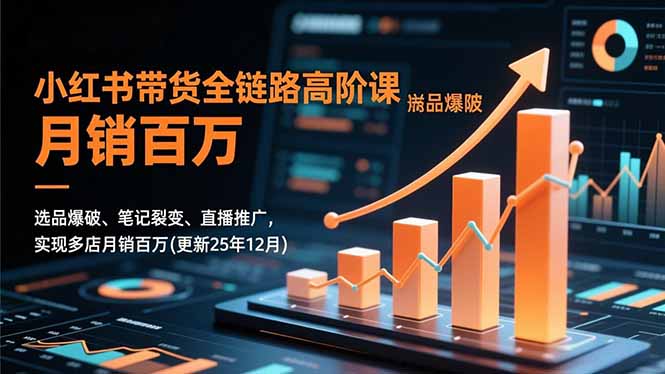 小红书带货全链路高阶课，选品爆破、笔记裂变、直播推广，实现多店月销百万(更新25年12月-星云网创