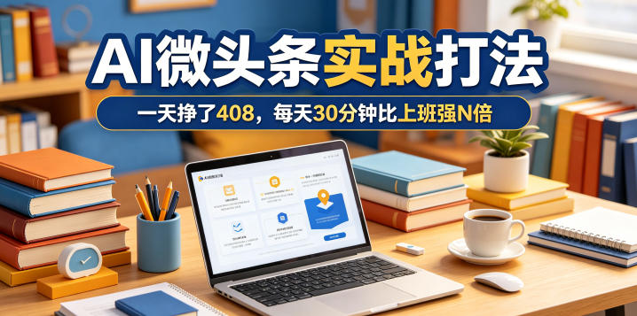 一天挣了408，AI微头条实战打法，每天30分钟比上班强N倍-星云网创
