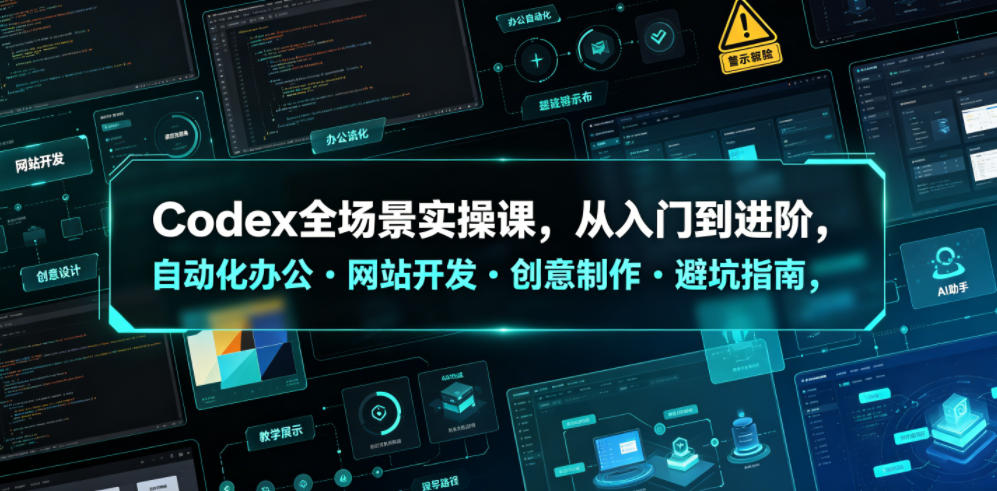 Codex全场景实操课，从入门到进阶，自动化办公・网站开发・创意制作・避坑指南，全流程教学-星云网创