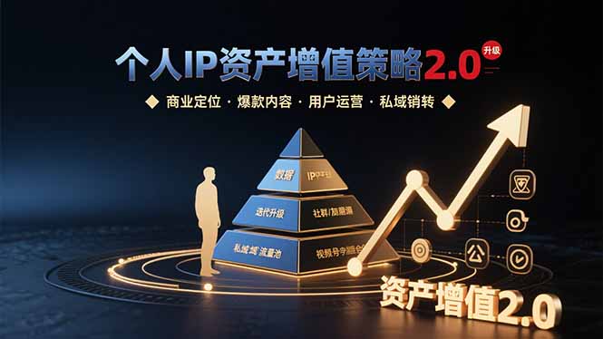 个人IP资产增值策略2.0 拆解商业定位/爆款内容/用户运营/私域销转四大模块-星云网创