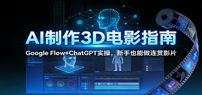 AI制作3D电影指南：Google Flow+ChatGPT实操，新手也能做连贯影片-问题不大网创