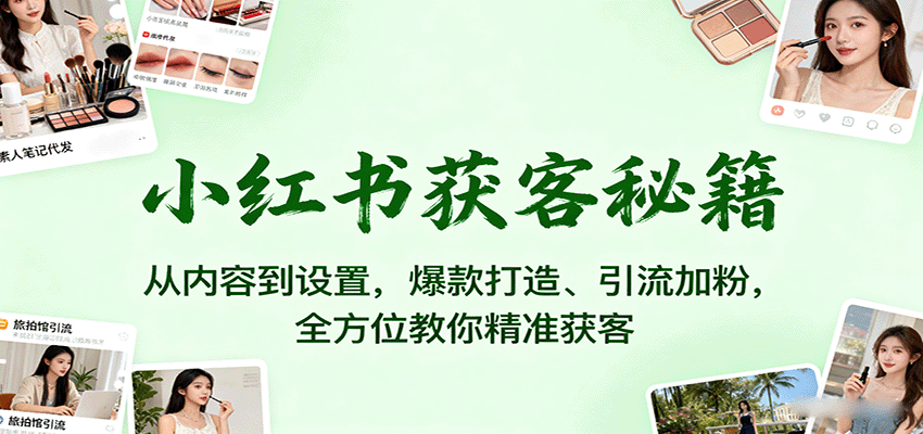 小红书获客秘籍：从内容到设置，爆款打造、引流加粉，全方位教你精准获客-星云网创