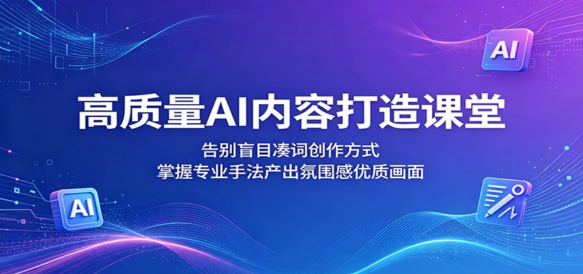 高质量AI内容打造课堂：告别盲目凑词创作方式，掌握专业手法产出氛围感优质画面-星云网创