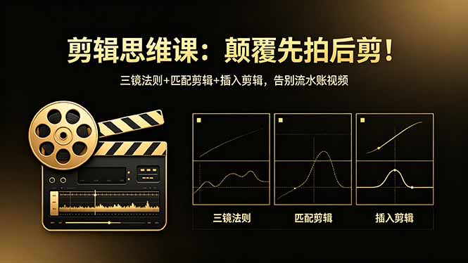 剪辑思维课：颠覆先拍后剪！三镜法则+匹配剪辑+插入剪辑，告别流水账视频-星云网创