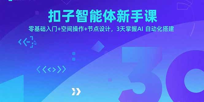 扣子智能体新手课，零基础入门+空间操作+节点设计，3天掌握AI自动化搭建-星云网创