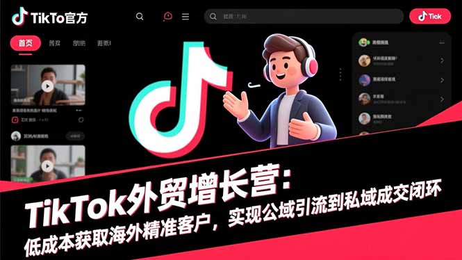TikTok外贸增长营：低成本获取海外精准客户，实现公域引流到私域成交闭环-星云网创