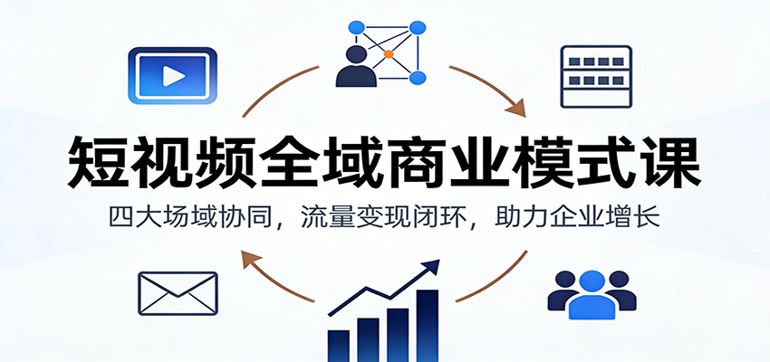 短视频全域商业模式课：四大场域协同，流量变现闭环，助力企业增长-星云网创