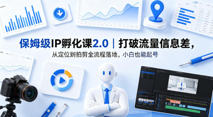 保姆级IP孵化课2.0｜打破流量信息差，从定位到拍剪全流程落地，小白也能起号-星云网创