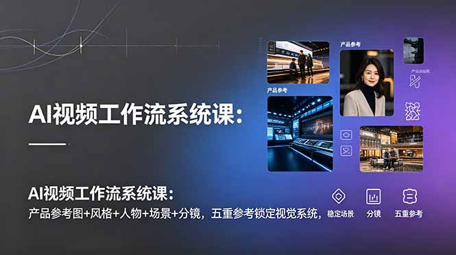 AI视频工作流系统课：产品参考图+风格+人物+场景+分镜，五重参考锁定视觉系统，稳定产出高质量视频-星云网创