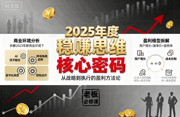 2025年度稳賺思维老板创业营，拆解2025年新商业环境下，企业实现持续盈利的核心密码-星云网创