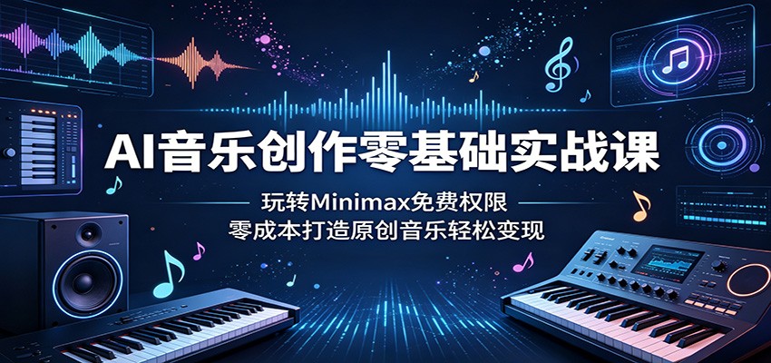 AI音乐创作零基础实战课：玩转Minimax免费权限，零成本打造原创音乐轻松变现-星云网创