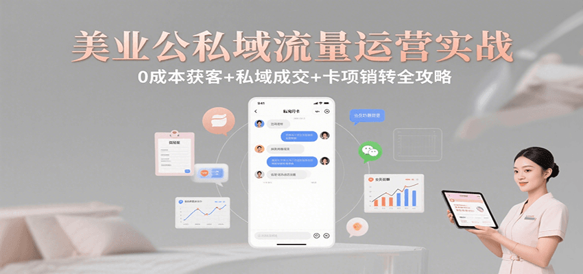 美业公私域流量运营实战：0成本获客+私域成交+卡项销转全攻略-星云网创