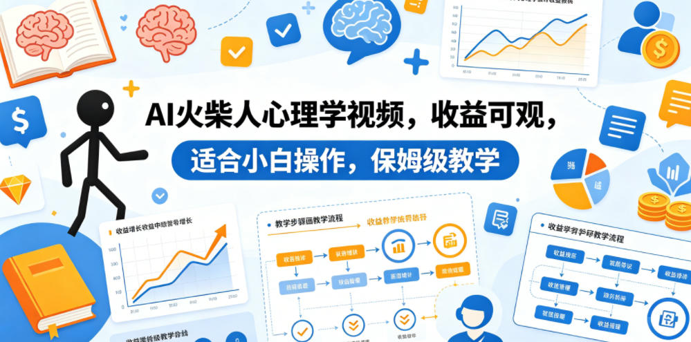 AI火柴人心理学视频，收益可观，适合小白操作，保姆级教学-星云网创