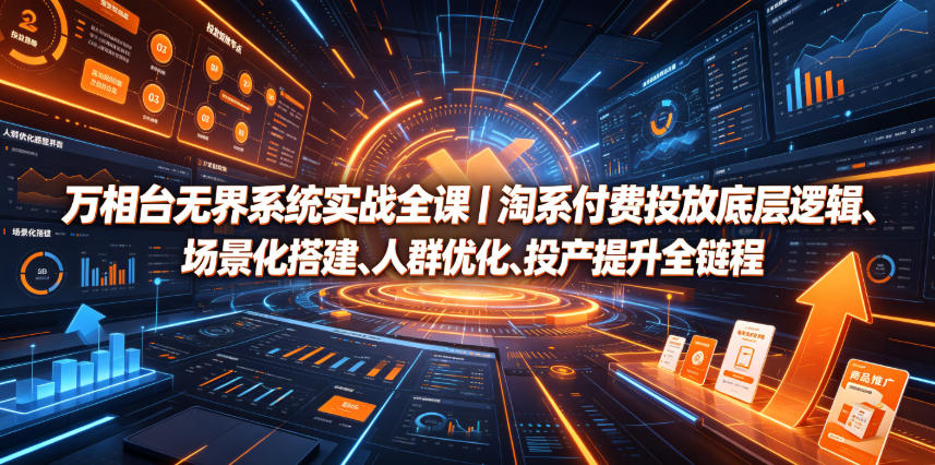万相台无界系统实战全课｜淘系付费投放底层逻辑、场景化搭建、人群优化、投产提升全链路运营教程-星云网创