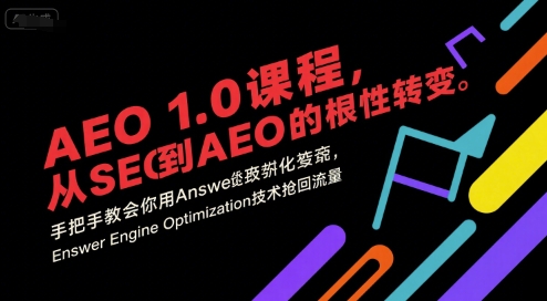AEO 1.0 课程,从SEO到AE0的基命性转变,手把手教会你用AnswerEngineOptimization技术抢回流量(更新)-星云网创
