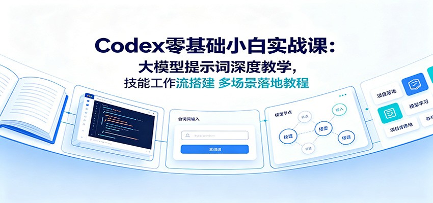 Codex零基础小白实战课：大模型提示词深度教学，技能工作流搭建多场景落地教程-星云网创
