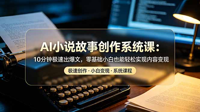 AI小说故事创作系统课：10分钟极速出爆文，零基础小白也能轻松实现内容变现-星云网创