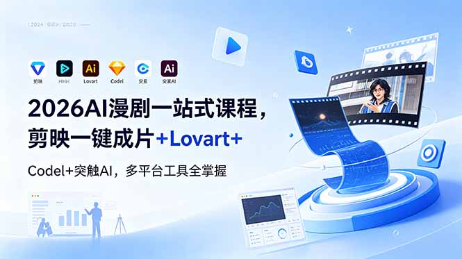 2026AI 漫剧一站式课程，剪映一键成片+Lovart+Codel+突触AI，多平台工具全掌握-星云网创