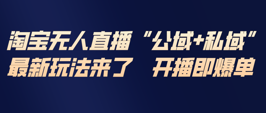 淘宝无人直播最新玩法，包含私域和公域两种玩法-星云网创