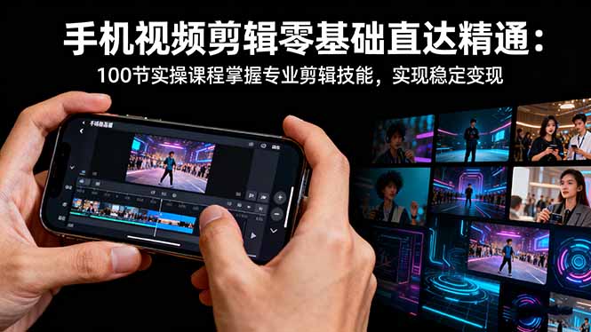 手机视频剪辑零基础直达精通:100节实操课程掌握专业剪辑技能,实现稳…-星云网创