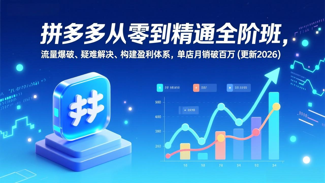 拼多多从零到精通全阶班,流量爆破、疑难解决,构建盈利体系,单店月销破百万(更新2026-星云网创