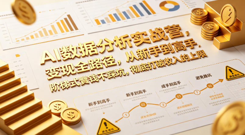 AI数据分析实战营，变现全路径，从新手到高手，阶梯式賺钱不踩坑，彻底打破收入的上限-星云网创