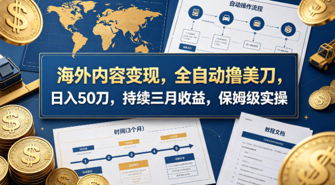 海外内容变现，全自动撸美刀，日入50刀，持续三月收益，保姆级实操【揭秘】-星云网创