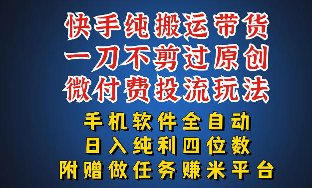 最新黑科技快手搬运带货方法，手机就能操作，轻松带你日入四位数【揭秘】-星云网创