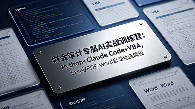 财会审计专属 AI实战训练营：Python+Claude Code+VBA，Excel/PDF/Word自动化全流程-星云网创