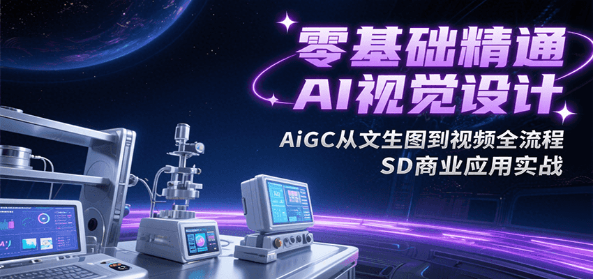 零基础精通AI视觉设计,AiGC从文生图到视频全流程,SD商业应用实战-星云网创