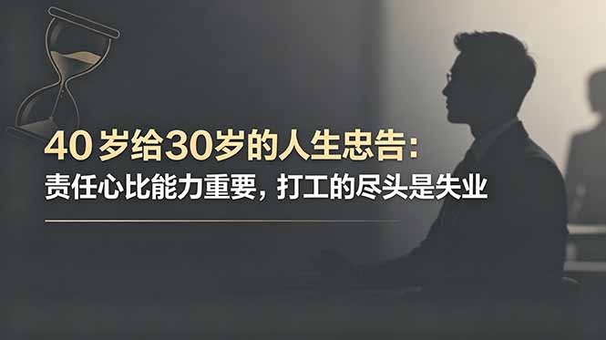付费文章：40岁给30岁的人生忠告：责任心比能力重要，打工的尽头是失业-星云网创