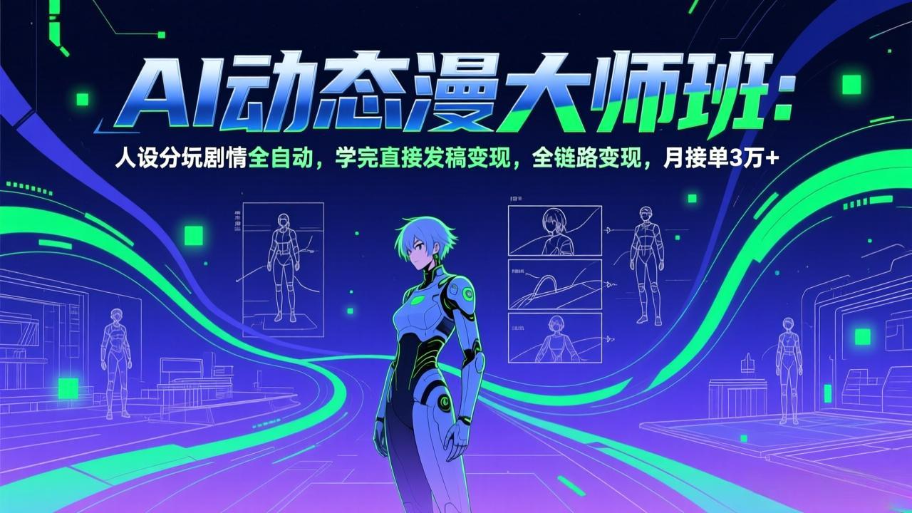 AI动态漫剧大师班：人设分镜剧情全自动，学完直接发稿变现，全链路变现，月接单3万+-星云网创