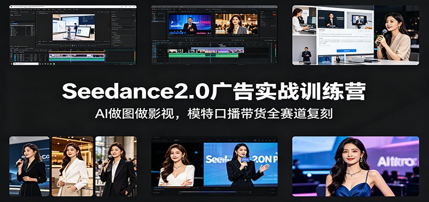 Seedance2.0广告实战训练营：AI做图做影视，模特口播带货全赛道复刻-星云网创