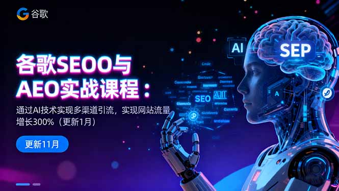 谷歌SEO与AEO实战课程:通过AI技术实现多渠道引流,实现网站流量增长300%-星云网创
