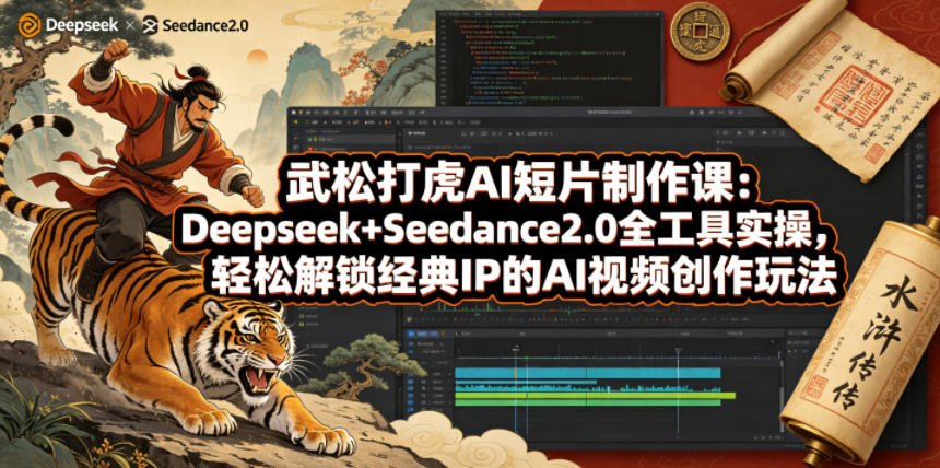 武松打虎AI短片制作课：Deepseek+Seedance2.0全工具实操，轻松解锁经典IP的AI视频创作玩法-星云网创