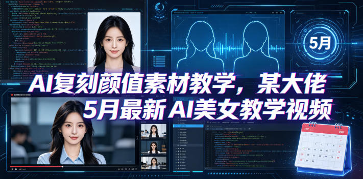 AI复刻颜值素材教学，某大佬5月最新AI美女教学视频，内含4月好物复刻教学-星云网创