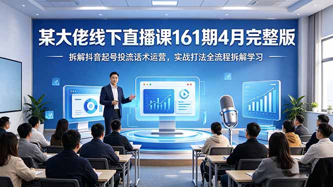 某大佬线下直播课161期4月完整版，拆解抖音起号投流话术运营，实战打法全流程拆解学习-星云网创