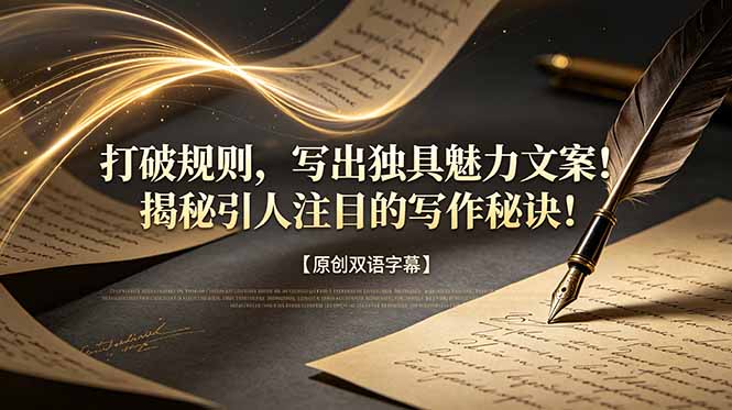 打破规则，写出独具魅力文案！揭秘引人注目的写作秘诀！【原创双语字幕】-星云网创