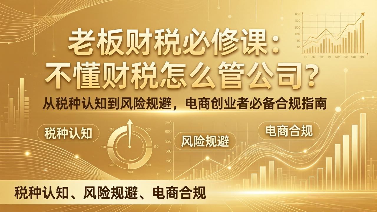 老板财税必修课：不懂财税怎么管公司？从税种认知到风险规避，电商创业者必备合规指南-星云网创
