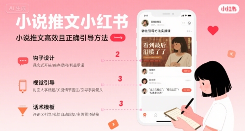 小说推文小红书高转化引导方法实操课，小说推文高效且正确引导方法-星云网创