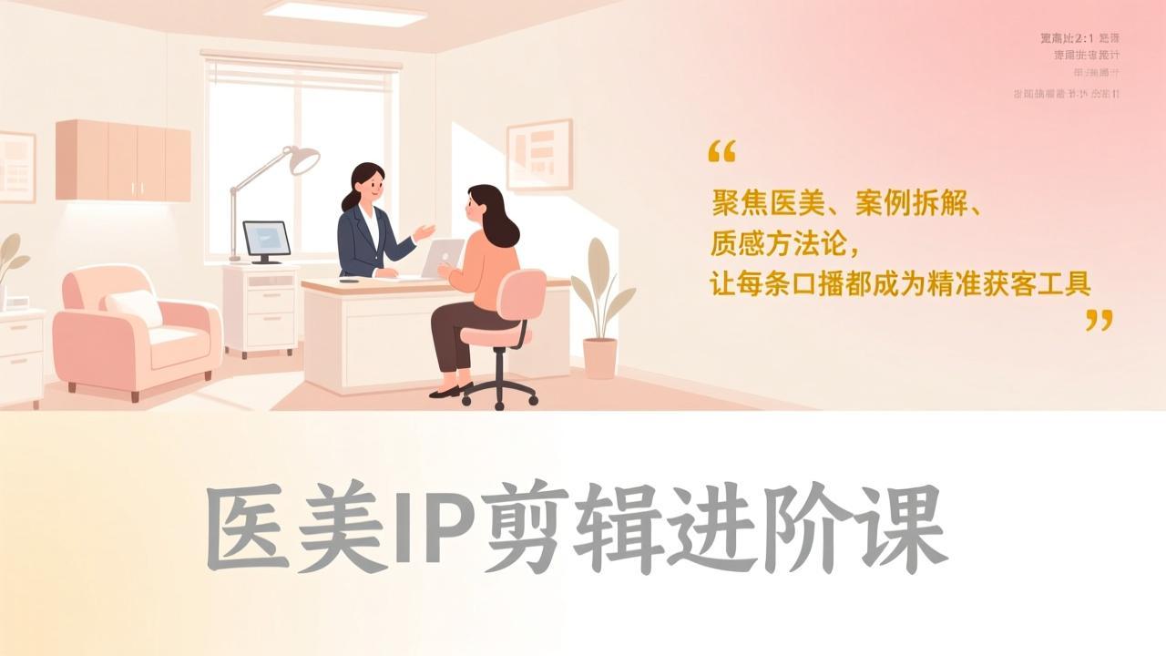 医美IP剪辑进阶课，聚焦医美、案例拆解、质感方法论，让每条口播都成为精准获客工具-星云网创