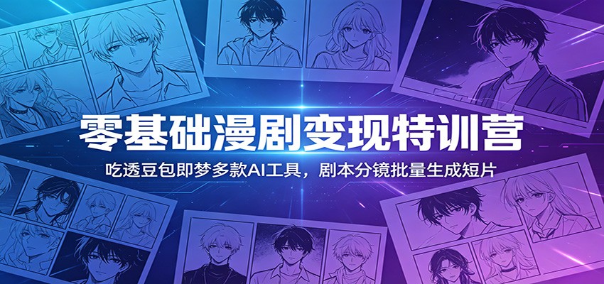 零基础漫剧变现特训营：玩转豆包即梦多款AI工具，剧本分镜批量生成短片-星云网创