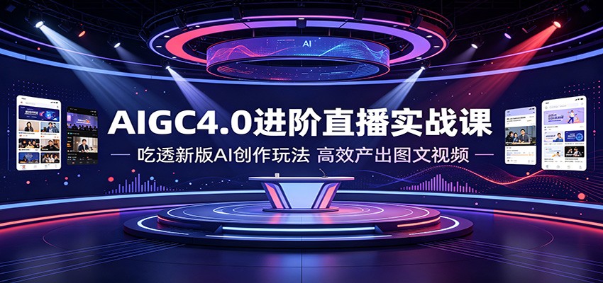 AIGC4.0进阶直播实战课：吃透新版AI创作玩法，高效产出图文视频-星云网创