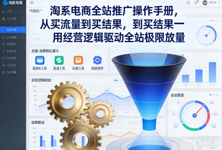 淘系电商全站推广操作手册，从买流量到买结果一用经营逻辑驱动全站极限放量-星云网创