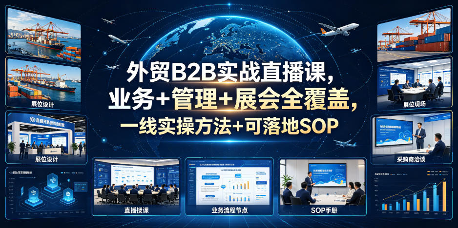 外贸B2B实战直播课，业务+管理+展会全覆盖，一线实操方法+可落地SOP-星云网创