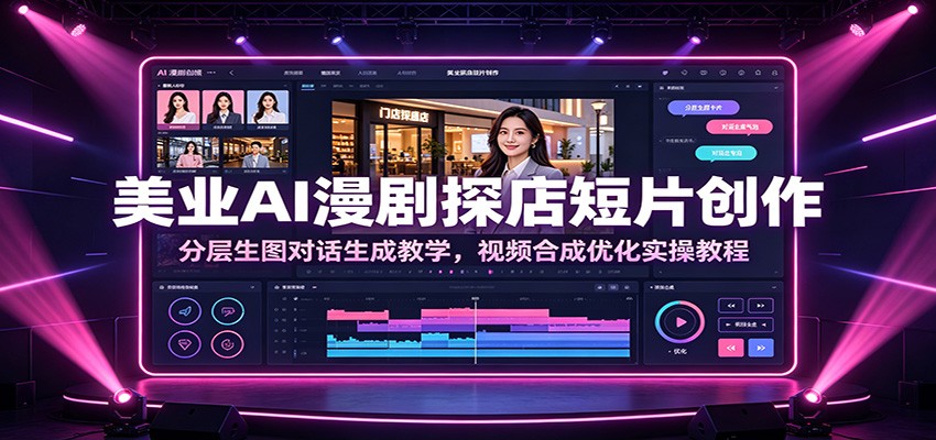 美业AI漫剧探店短片创作：分层生图对话生成教学，视频合成优化实操教程-星云网创